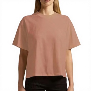 Camiseta de Mujer 2025, Tendencia, Lona, Color Durazno, Corte Ajustado, Cuello en V, Bolsillos, Estilo Casual Urbano, Verano - Product Image 4