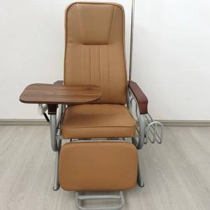 Fauteuil d'infusion clinique/hospitalier inclinable, monoplace, pour perfusion intraveineuse, en cuir, avec tablette d'écriture, en métal et PU - Product Image 3