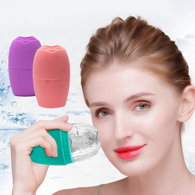 Benutzer definiertes Logo Beauty Massage Tool Körper Augen Gesicht Silikon Massage Eisform Facial Ice Roller