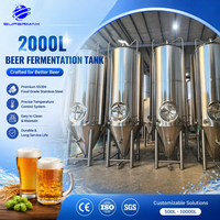Cuve de Fermentation Conique 2000L pour Bière, Unitank en Acier Inoxydable SUS304, Équipement de Fermentation de Bière sous Pression avec Enveloppe Glycolée