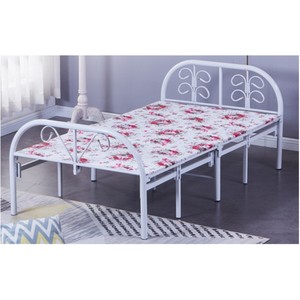 Single Bed Metal Steel bed Portable Rollaway Metal Foldable Folding Bed With Mattress