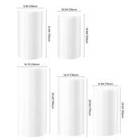 Lot de 3 supports cylindriques en acrylique blancs pour présentation de desserts et gâteaux, idéaux pour mariages et anniversaires