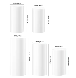 Lot de 3 supports cylindriques en acrylique blancs pour présentation de desserts et gâteaux, idéaux pour mariages et anniversaires - Product Image 4