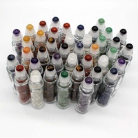 Rouleau de pierre naturelle personnalisé pour rouleau de parfum d'huile essentielle de 5ml 10ml d'épaisseur sur la bouteille en verre boules de rouleau de cristal naturel