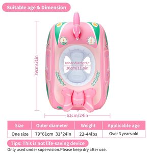 SwimBobo <b>Inflatable</b> Water <b>Car</b> Seat Ring With Sunshade For Kids Swimming Pool Play - Product Image 4