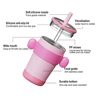 Gobelet de voyage réutilisable en acier inoxydable color-block anti-déversement pour café glacé et boissons froides avec paille
