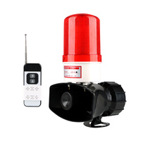 Sirène sans fil 1000M avec télécommande, alarme sonore et lumineuse 120dB, multi-tension 12V-380V, klaxon et stroboscope intégrés pour la sécurité et les portails