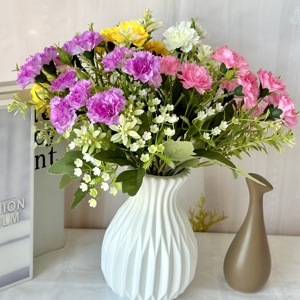 Bouquet Artificiale <span class=keywords><strong>di</strong></span> 10 Piccoli Garofani, Fiori Decorativi ad Alta Simulazione, Composizione in Confezione Regalo, Decorazione per Casa e Festività - Product Image 6