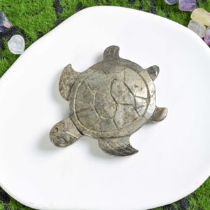 Oferta Especial: Figura de Tortuga de Pirita, Regalo Espiritual de Cristal Tallado Multimaterial para Sanación - Product Image 6