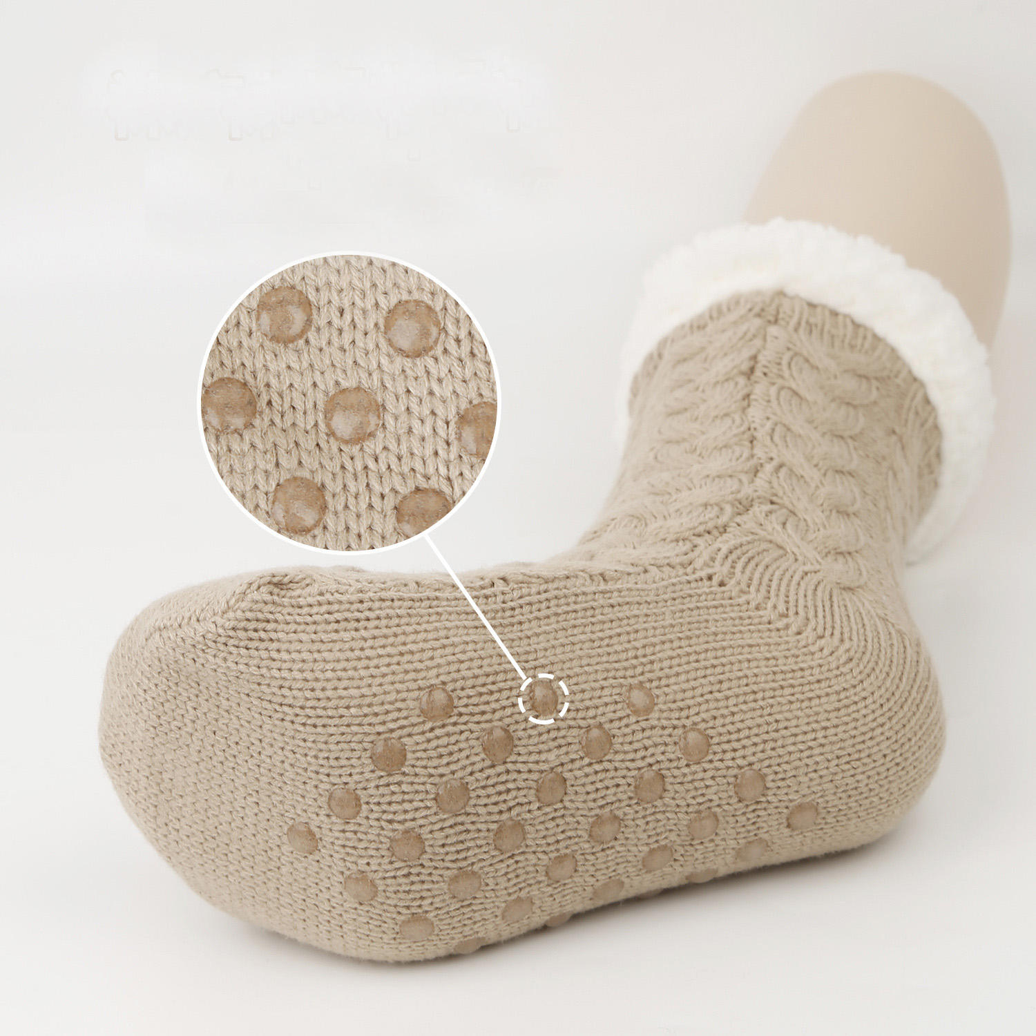 Wholesale Winter Thick Warm Cabin Thermal Socks Womens Comfy Non Slip Fuzzy Slipper Socks with Grips