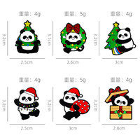 Insignes de broche en métal à la mode Kawaii créatif épinglettes personnalisées motif animal mignon cadeaux de noël épingles en émail dur et doux Panda