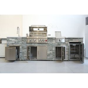 Attrezzatura per Barbecue e Pizza, Stazione Industriale con Cassetti Prefabbricati, Mobile per Cucina Esterna - Product Image 3