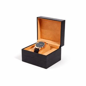 Caja de Reloj de Colección de Lujo, Rígida, con Bisagras, de Cuero PU, Caja de Exhibición de Joyería, Inserto de Terciopelo para Reloj, Grabado con Logotipo Personalizado, Directo de Fábrica - Product Image 1