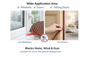 Bande d'étanchéité acoustique en silicone pour porte, bande d'étanchéité insonorisante multi-chambres, bande d'étanchéité autocollante pour fenêtre, bloqueur d'espace, ruban d'étanchéité - Product Image 4