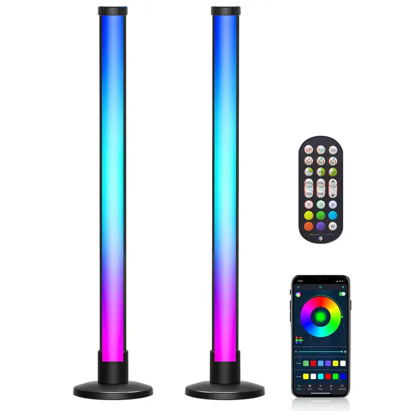 स्मार्ट एलईडी प्रकाश सलाखों, RGBIC Ambiance प्रकाश 8 दृश्य मोड और संगीत मोड के साथ, मनोरंजन के लिए ब्लूटूथ रंग प्रकाश बार,