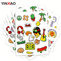 Pegatinas personalizadas troqueladas de dibujos animados, grafiti, vinilo impermeable, impresión de pegatinas decorativas para niños, pegatinas adhesivas personalizadas en hoja yingao