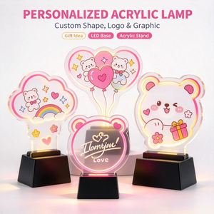 Lampe LED en acrylique personnalisée, design graphique personnalisé avec photo, veilleuse de chevet pour cadeaux de Noël, décoration intérieure, OEM ODM - Product Image 4