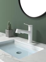 Robinet de lavabo vertical numérique à affichage numérique, finition brossée, style américain, tout en cuivre, avec douchette extractible et rotation omnidirectionnelle