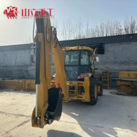 Mini Shanli Backhoe Loader Bertenaga Tinggi 4x4 Traktor Loader Mesin Diesel 92KW Kapasitas Bucket 0.3m Operasi Tinggi 1 Tahun