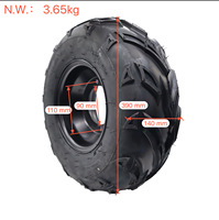 Pneu tubeless YUEBO 16x8-7 à bande de roulement flamme tout-terrain pour 4x4 ATV/buggy de plage/kart - Pneu robuste et durable avec garantie de 10 000 km