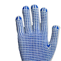 Gants en PVC à texture diamantée avec doublure en coton blanc, couleur noire, poignet élastique antidérapant, personnalisables, anti-impact, en nylon