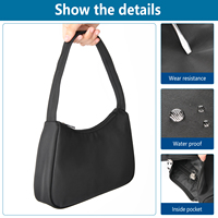 Mini sac à bandoulière personnalisé pour femmes sac en croissant en nylon sac à bandoulière sous les bras sacs à main petit sac fourre-tout boulette Hobo pour femmes