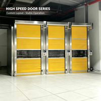Portes de sécurité à enroulement rapide personnalisables Outus, système modulaire intelligent, résistant au vent, en PVC composite industriel