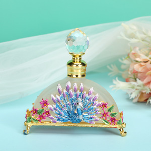 20ML Medio Oriente pintura en color de doble cara pantalla abierta Pavo Real perfume botella de aceite esencial vacío sub embotellado al por mayor - Product Image 3