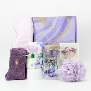 Kit de cuerpo de autocuidado de etiqueta privada Navidad Día DE LA MADRE Regalos de cumpleaños Relajante Lavanda Spa Regalos Cesta Set para mujeres - Product Image 1