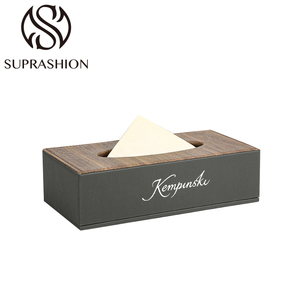 Bộ lưu trữ khách sạn bằng da cao cấp + gỗ óc chó đen, khay, hộp đựng dụng cụ nha khoa, hộp đựng khăn giấy, hộp đựng giấy ghi chú - Product Image 5