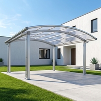 Abri de voiture en alliage d'aluminium durable avec panneau de toit en polycarbonate résistant aux UV, abri de stationnement extérieur pour la maison, abri de voiture, garage
