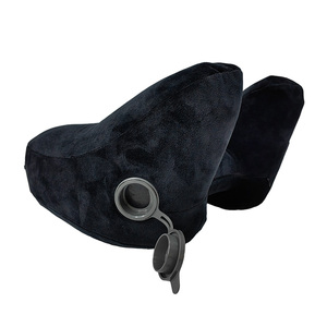 Bantal perjalanan tiup Logo OEM kustom bantal leher tajam <span class=keywords><strong>H</strong></span> dengan topi kait dan lingkaran - Product Image 2