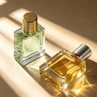Vente en gros de flacons de parfum en verre de luxe de haute qualité, rechargeables, avec bouchon métallique, couleur personnalisée, en vrac