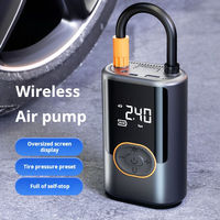 Gonfleur de pneus de voiture sans fil 150 PSI, mini, avec batterie externe, lumière d'urgence, charge USB, pompe à air portable rechargeable, numérique, en plastique