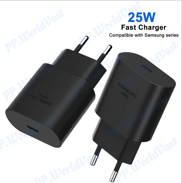 25w for Samsung Type C Power Adapter Fast Charging QC2.0 Compatible EU Android Device Plug Charger