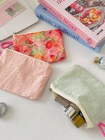 Pochette portable zippée pour monnaie, rouge à lèvres, clés, cosmétiques, avec compartiment intérieur, rangement pour pièces de monnaie et câbles de données divers