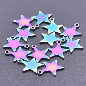 Pendentif étoile à cinq branches en acier inoxydable plaqué sous vide, breloques de bijoux DIY pour boucles d'oreilles et colliers - Product Image 4