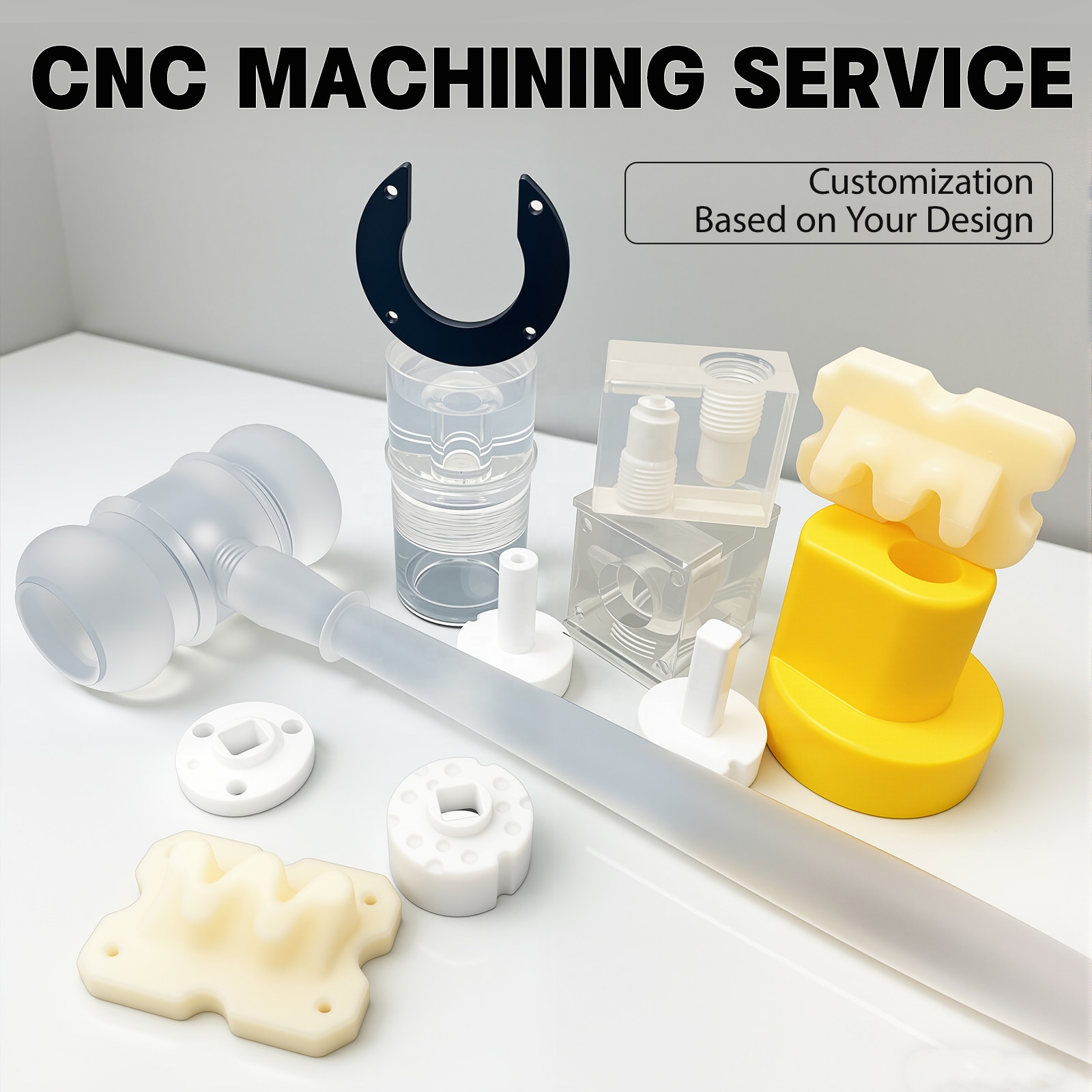 OEM Precision Customized CNC Lathe Machining Part Services Custom CNC Turning Milling Nylon POM ABS Plastic Delrin Tube Parts