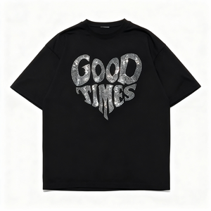 T-shirt décontracté pour homme, col rond, manches courtes, tricoté, 100 % coton, avec logo imprimé en strass et motif diamant, haute qualité, personnalisé - Product Image 3