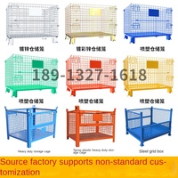 Cage de rangement métallique Golden Camel, pliable, avec cadre en fer, style papillon, roues pour entrepôt, panier en fil métallique mobile, vente directe usine