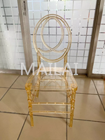 Meubles de mariage et d'événement noirs chaise de salle à manger en acrylique de mariage en résine plastique chaise Phoenix