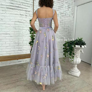 Aliexpress Europese En Amerikaanse Nieuwe Kant Natuurlijke Zomer A-Line Thee-Lengte Kralen Avondjurk 2025 Sexy Prom Feestjurk Vrouwen - Product Image 3