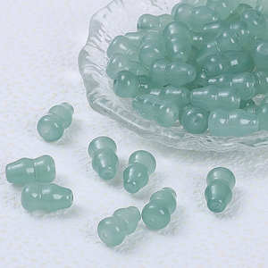 Cuentas sueltas de vidrio en forma de calabaza, tono jade liso, 8x14mm, con orificio recto, tipo separador <span class=keywords><strong>Hulu</strong></span>, en colores pastel, macaron y caramelo, para pulseras DIY - Product Image 5