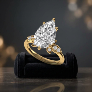 แหวนเพชรทรงลูกแพร์เพาะเลี้ยงในห้องปฏิบัติการ เงินแท้ 925 ทอง 9K 14K 18K เครื่องประดับสำหรับผู้หญิงสุดหรูสำหรับงานหมั้นและงานแต่งงาน - Product Image 4
