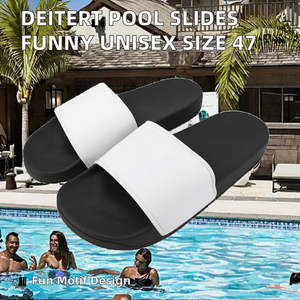 Toboggans de piscine Deitert et maison à motif amusant, dessus en PVC, pour hommes et femmes, taille 47, noir/blanc - Product Image 5
