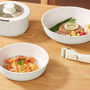Juego de Utensilios de Cocina Premium con Mango Desmontable, Sartén Antiadherente de Cerámica, Olla <span class=keywords><strong>para</strong></span> Leche, Wok <span class=keywords><strong>para</strong></span> Saltear con Tapa de Vidrio <span class=keywords><strong>para</strong></span> Cocina de Inducción - Product Image 2