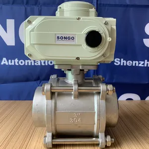 On/off Type Motorized Ball Valve 2 Way Motorized Ball Valve Ss304 On/off Type 3 PCS Stainless Steel 316 12V 24V DC 220V DN32 Rotary Electric Actuator Ball Valve