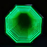 Insegna Luminosa LED 3D Personalizzata con Logo a Specchio Infinito, Decorazione da Parete per Casa, Bar, Ufficio, Negozio, Regalo con Consegna Diretta