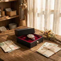 Boîte cadeau magnétique de luxe en carton ondulé écologique, style tiroir, avec plateau coulissant, finition mate, pour l'emballage de montres et de bijoux