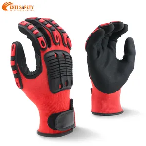 ENTE安全工业抗冲击手背TPR材料丁腈沙质拇指裆丁腈橡胶贴片耐用防护手套